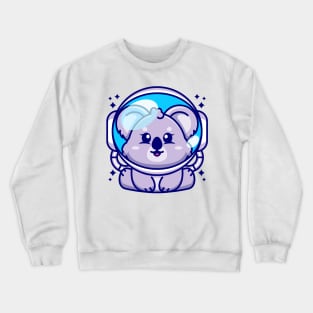 Cute baby koala wearing an astronaut helmet, cartoon character Crewneck Sweatshirt